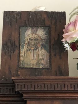 Vintage Hand Painted Native American  