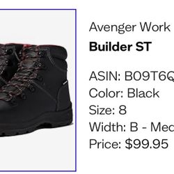 Avenger Woman’s Steel Toe Boots