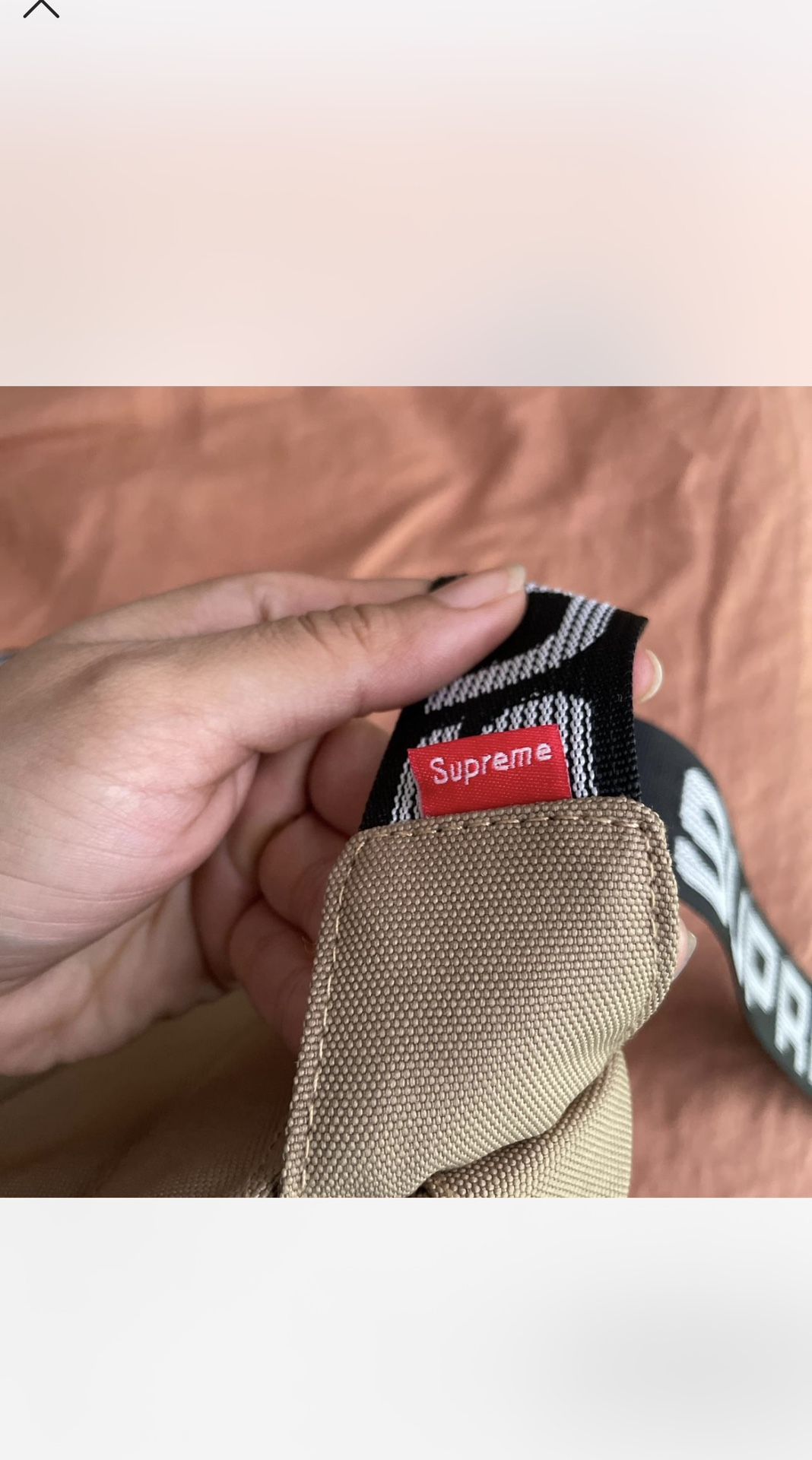 Khaki/beige Supreme fanny pack