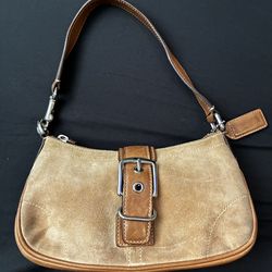 Vintage COACH Mini Soho Hampton bag in tan suede - style 7558