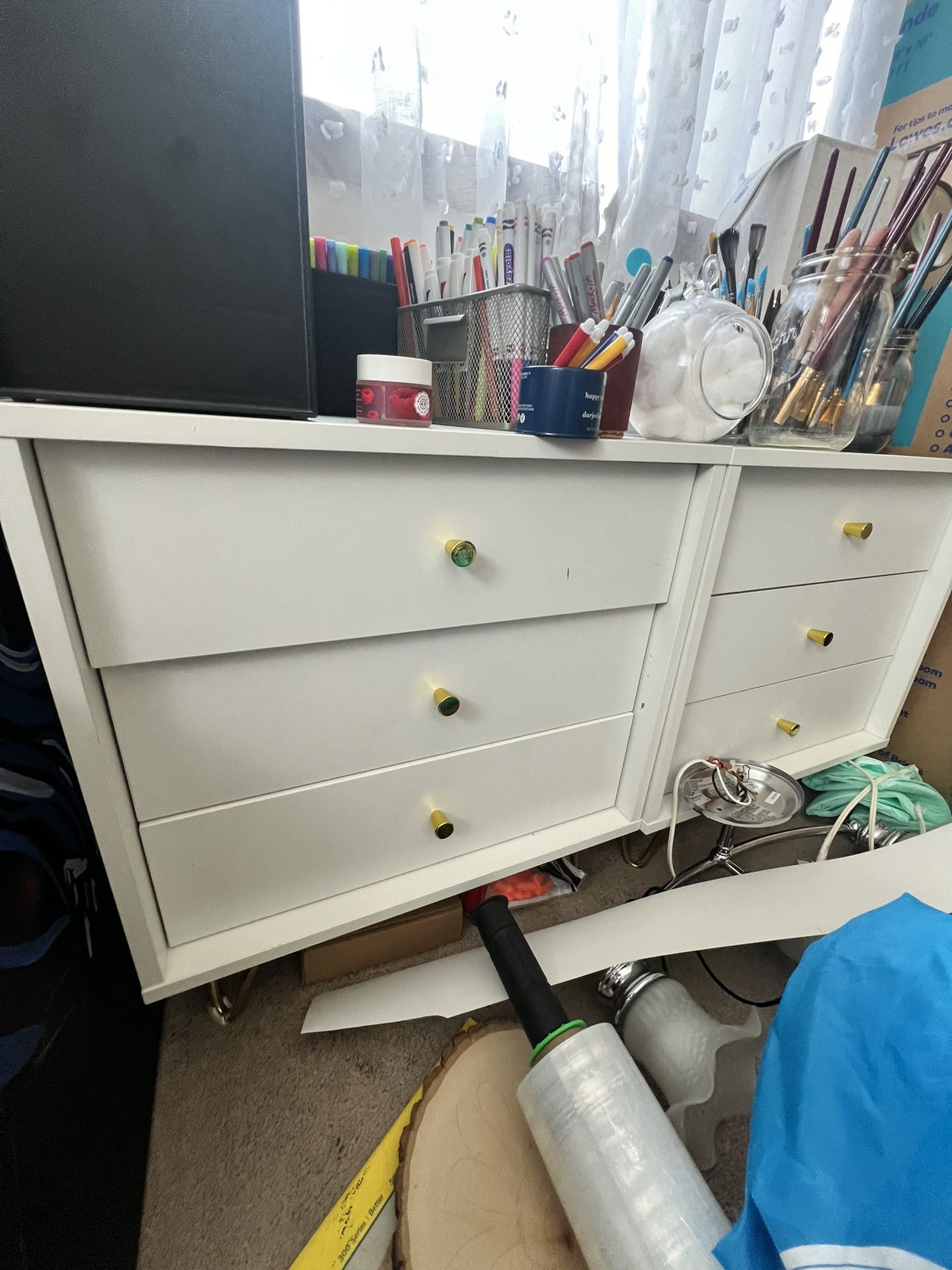 Night Stands White With Gold Detail