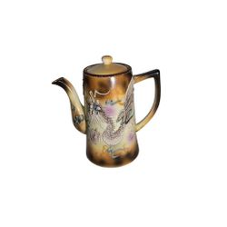 Dragonware Tea Pot With Lid Moriage Hand Painted Blue Eyed Dragon Vintage Japan