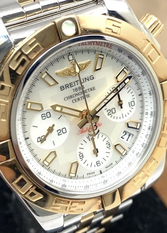 Breitling Men's Watch CB0140 Swiss Automatic Mother of Pearl 18k Rose Gold Steel