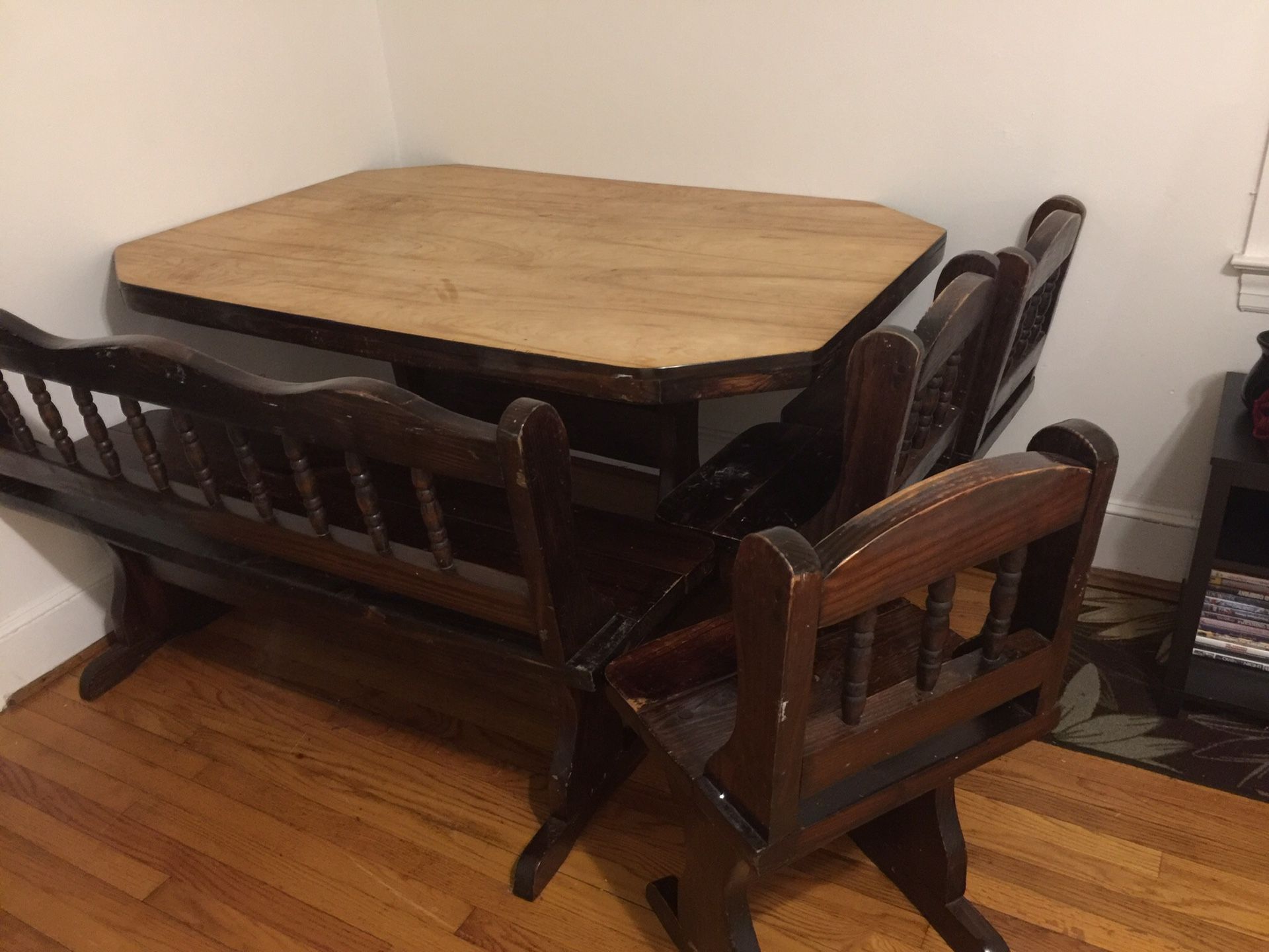 Dining table set & chairs / bench
