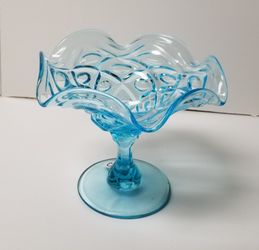 Vintage glass dish approx 5" tall 6" wide perfect condition
