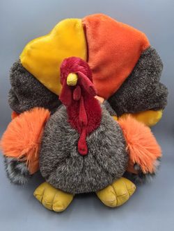 Vintage 1988 CHRISHA Playful Turkey Stuffed Animal/Plush~ Thanksgiving Decor 11"