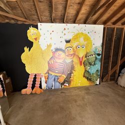 Sesame Street Backdrop Decoration Birthday Wall 