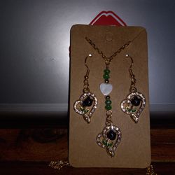 Homemade Earrings And Necklace Set 