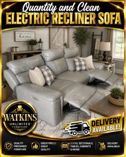 ⚡ QUALITY LEATHER ELECTRIC RECLINER SOFA – GOOD CONDITION ⚡