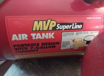 Air Tank 7 lbs with new Air pressure valve , New 1/4 brass shutoff valve and 5ft of Hose with female quick Air coupler