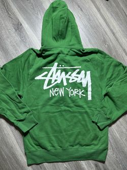 Stussy New York Chapter Men’s Medium Green Full Zip Up Hoodie NWOT NOS Rare