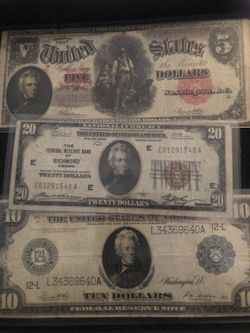 Andrew Jackson 3 Notes $5, $10 & $20