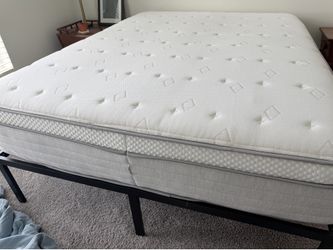 Allswell Supreme 14” Queen Mattress & Black Metal Frame