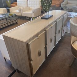 Michael AMINI(High-end)HardwoodSolids,Silver Eucalyptus&Birdseye Maple veneers,PearlFinish Sideboard