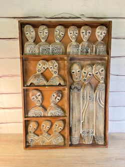 Indonesian Relief Carved Wood Look Wall Art