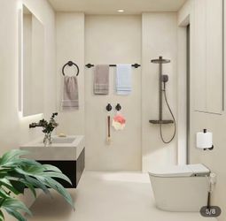 Matte Bathroom Hardware Set / Juego de accesorios de baño con acabado mate