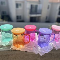44pcs Jelly 15oz Glass Mugs Used For Sublimation/UVDTF Cup Wraps 