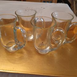 Vintage Indiana Tiara Hunter Horn Clear Glass Set Of 4