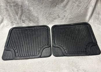 2 black small rubber all weather van car floor mats 17” 5/16 x 14 11/16