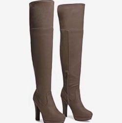 Over-the-Knee Platform Heeled Boots