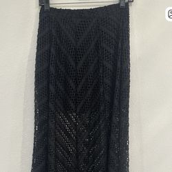 H&M Black Crochet Maxi Skirt