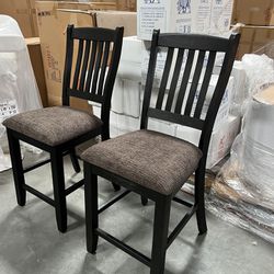 New! 2pcs Counter Chairs, 24” Seat Height Chairs, Bar Chairs, Dinette Chairs, Wooden Chairs, Stools, Counter Stools