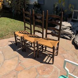 Three Antique Wooden Chairs