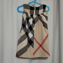 Burberry Kids Dress in Blue and Gray Plaid