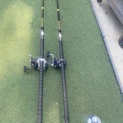 Two Penn Pro Sabre 8'0 Fishing Rods And Reels