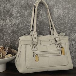 COACH Penelope Cream Off White Handbag Satchel Tote Shoulder Bag Silver Hardware