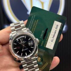 Rolex Presidential Platinum Black Stick Dial 41MM 2026