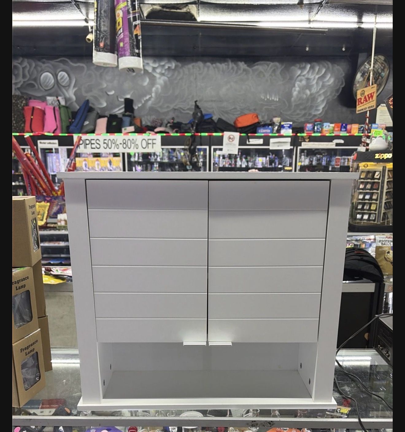 23” X 19” X 8” Medicine Cabinet Modern White Has Shelf Inside