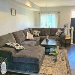 🌟 Contemporary Dark Cozy Couch Sectional Chaise 💥 Brand New 💯 In Stock ✅ Living Room 👍