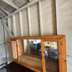 Pine wood cabinet w/mirror inside