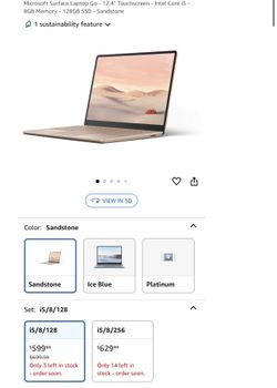 Microsoft Surface Go 12.4 Touch Screen 128gb IntelCore i5 10 Gen., 1GHz, 8GB Like New