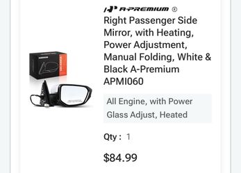 2016-2019 civic passenger side mirror