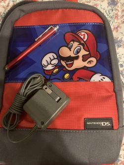 nintendo ds mario bag and charger 