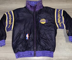 Rare Vintage Throwback 80s 90s Reversible Lakers Youth Kids Jacket