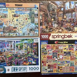 Four Jigsaw 1000 Piece Puzzles 