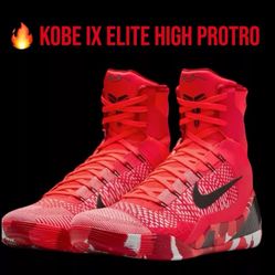 Kobe 9 Elite Protro High Basketball Shoe Crimson/Black Men Size 8.5/Fits Wmn 10