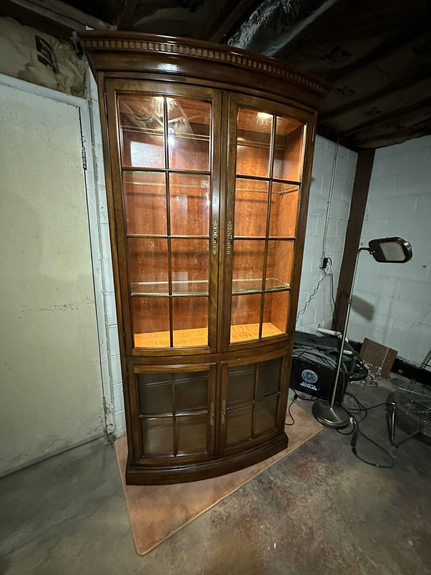 Antique solid Walnut China cabinet