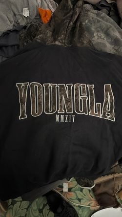 Young La dark tree camo hoodie
