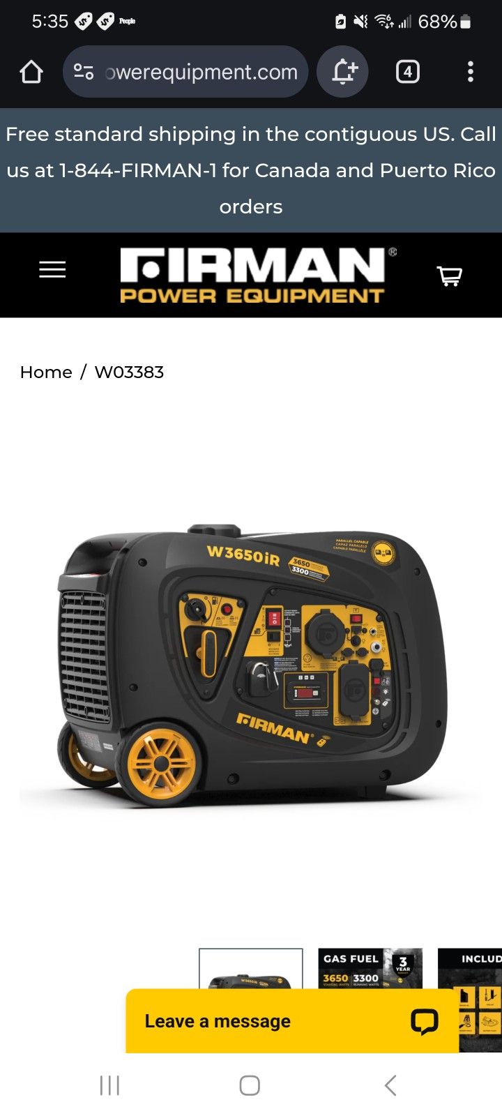 Firman 3300W Gernerator