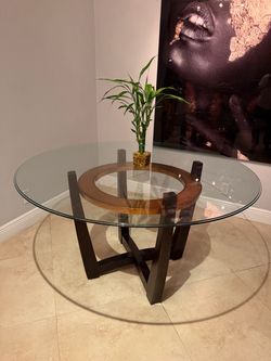 Dining Table - Wood and Glass