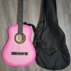 Pink Acoustic Guitar 