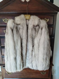Blue Fox Fur Coat Jacket