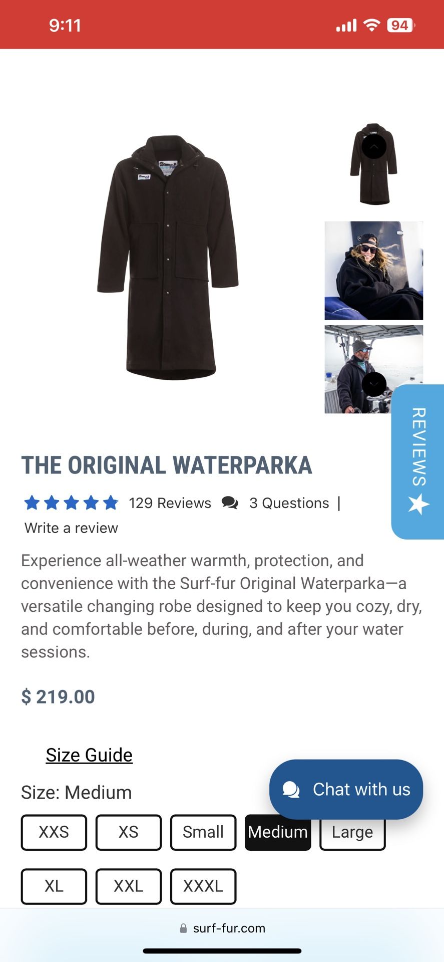 SurfFur Original Parka-Barely Used