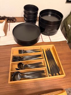 Black Dinnerware Set