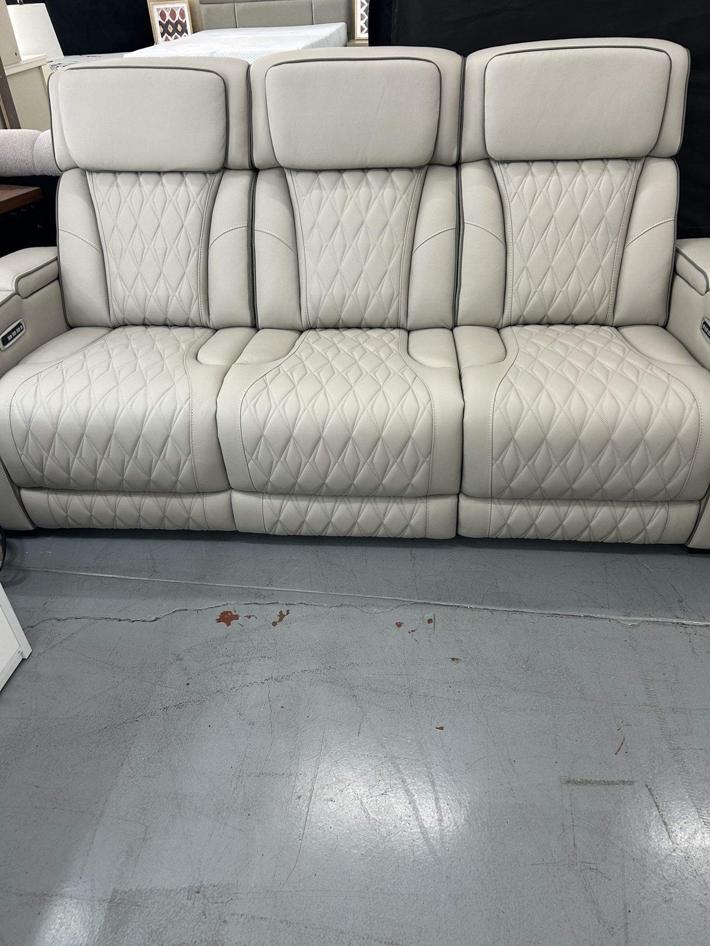 Top Grain Leather Power Reclining Sofa Sets With Massage, Same Day Delivery 