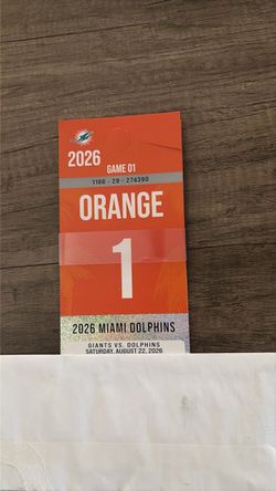2026 Miami Dolphins vs Giants Orange Parking Pass